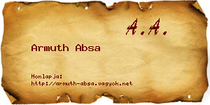 Armuth Absa névjegykártya